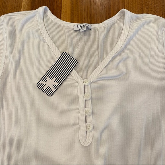 Splendid White Ribbed Tee - Picture 5 of 9